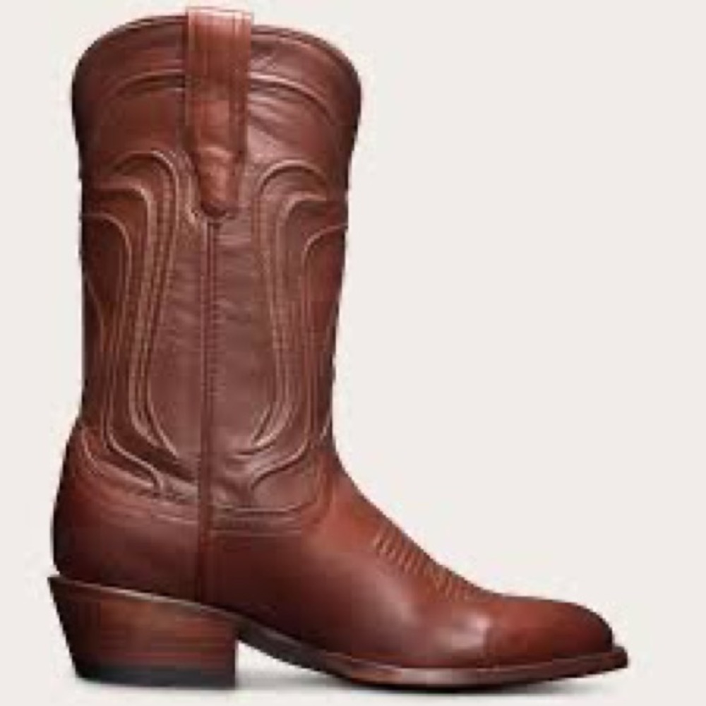 womens TECOVAS THE JAMIE calf skin bourbon calf brown cowboy boots size 81/2  D